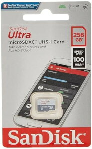 SANDISK - �J�[�h 256GB �E���g�����C�g �z���C�g/�O���[ �}�C�N��SDXC 100MB/S �N���X10 UHS-I SDSQUNR-256G-GN3MN �C�O�p�b�P�[�W�i