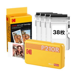 KODAK Mini 2 Retro �X�}�z�v�����^�[(5×7.6cm) 4PASS 38������ �C�G���[