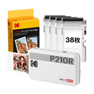KODAK Mini 2 Retro �X�}�z�v�����^�[(5×7.6cm) 4PASS 38������ �z���C�g