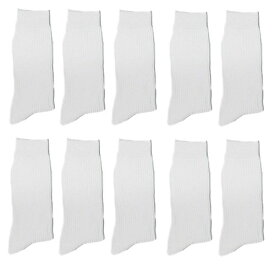メンズ ソックス 靴下 白×10足セット 学生 スクール スポーツ ビジネス カジュアル 作業用 (ふつう24~26cm)