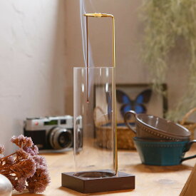 線香立て 吊り下げ式 香立て 線香 お線香 お香 インセンス 香皿 浮かせる お香立て 灰 散らない 安心 ガラス 木製