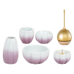 【10/30~11/1限定|10%クーポン配布中】仏具 セット 仏具セット モダン仏具セット なごみオリジナル 仏具おりんセット デイジー 5点セット 縦型香炉タイプ+ チェリンウッド セット モダン仏具