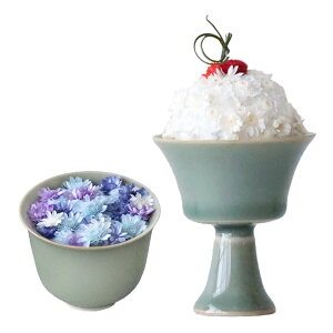 【最強配送】お供え 仏飯 仏花 「ごはんとお水」 BUCCCA 仏壇 仏壇用 プリザーブドフラワー お盆 喪中見舞い お彼岸 お盆 ごはん お水 たくわん 梅干し おかか セット 単品 金箔押しBOX入り お