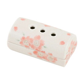 寝かせる香炉 線香皿「筒型香彩器 美濃焼」 小 幅9.1cm 全6種 線香 横置き 芳輪対応 さくら 紫鉄仙 桜ころもピンク 彩さしこブルー 彩さしこ三色 もみじ カーボンフェルト 香立て