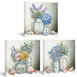 【3枚セット】ポスターフレーム アートフレーム キャンバス ポスター 30×30cm インテリア 絵 絵画 インテリア 壁掛け 絵 フレーム 額縁 ポスター 壁掛け 壁飾り おしゃれ アートパネル 花 ガラ