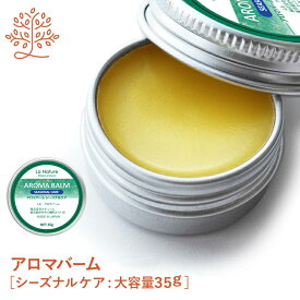 アロマバーム 【シーズナルケア】 大容量35g 【 アロマオイル 蜜ろう ホホバオイル 精油 エッセンシャルオイル 】