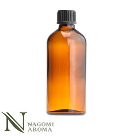 遮光ビン 100ml（アンバー） 黒キャップ＆ヴァーティカルドロッパー 【 遮光瓶 アロマ 大容量 ドロッパー付 ガラス瓶 容器 薬瓶 調合 保存 アロマオイル エッセンシャルオイル 精油 キャリアオイル フレ 】