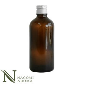 遮光ビン 100ml（アンバー） シルバーキャップ　ヴァーティカルドロッパー【 遮光瓶 アロマ ドロッパー付 ガラス瓶 容器 薬瓶 調合 保存 アロマオイル エッセンシャルオイル 精油 キャリアオイル フレグランスオイル 】