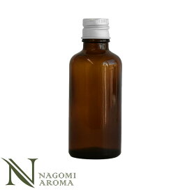 遮光ビン 50ml （アンバー） シルバーキャップ　ヴァーティカルドロッパー 【 遮光瓶 アロマ ドロッパー付 ガラス瓶 容器 薬瓶 調合 保存 アロマオイル エッセンシャルオイル 精油 キャリアオイル フレグランスオイル 】