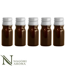 遮光瓶 遮光ビン 5ml （アンバー） ×5本 セット シルバーキャップ　ヴァーティカルドロッパー【 遮光瓶 アロマ ドロッパー付 ガラス瓶 容器 薬瓶 調合 保存 アロマオイル エッセンシャルオイル 精油 キャリアオイル 】