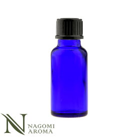 遮光ビン 20ml（ブルー） 黒キャップ＆ヴァーティカルドロッパー 【 遮光瓶 ガラス瓶 薬瓶 保存 アロマオイル エッセンシャルオイル 精油 キャリアオイル フレグランスオイル 香水 手作り コスメ ハンドメイド 蓋付 コバルト 】