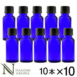 遮光ビン 20ml(ブルー) 100本セット 黒キャップ&ヴァーティカルドロッパー 【送料無料】 【 遮光瓶 ガラス瓶 薬瓶 保存 アロマオイル エッセンシャルオイル 精油 キャリアオイル 香水 手作