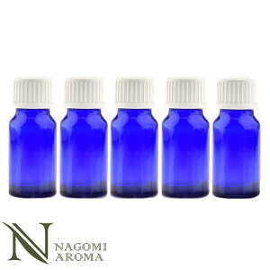 遮光ビン 10ml(ブルー) 5本セット 白キャップ&ヴァーティカルドロッパー 【 遮光瓶 ガラス瓶 薬瓶 調合 保存 アロマオイル エッセンシャルオイル 精油 キャリアオイル 香水 手作り コス