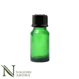 遮光ビン10ml（グリーン）黒キャップ＆ヴァーティカルドロッパー 【 遮光瓶 ガラス瓶 薬瓶 保存 アロマオイル エッセンシャルオイル精油 キャリアオイル フレグランスオイル 香水 手作り コスメ ハンドメイド 蓋付 茶色 】
