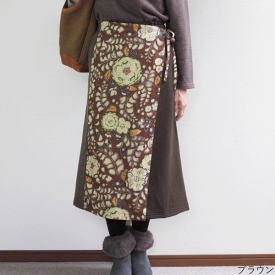 【日本製】 裏起毛 和柄 あったか スカート 母の日 レディース 60代 70代 ミセス ファッション 婦人服 ゆったり 和風 大きいサイズ 秋 冬 服