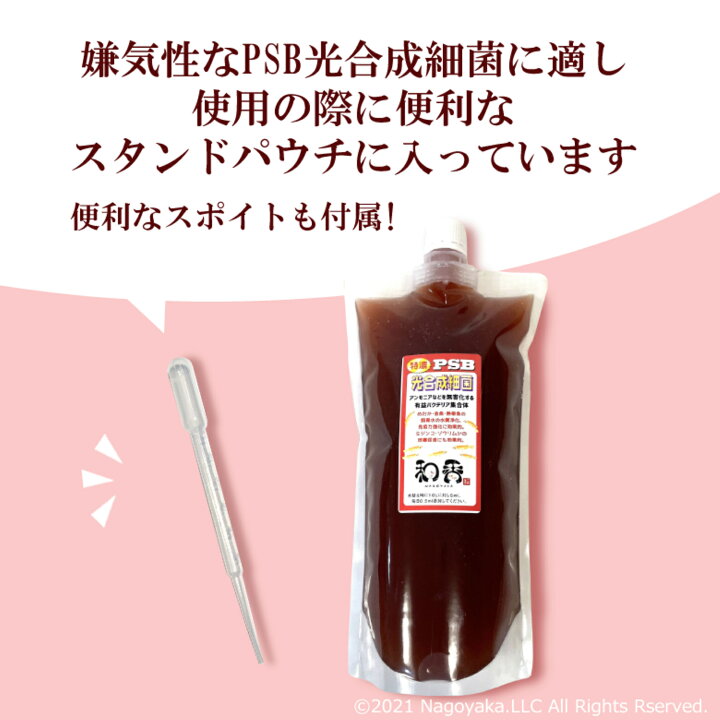 楽天市場】和香 PSB 光合成細菌 メダカ 金魚 鯉 熱帯魚用 濃縮 2000ml 