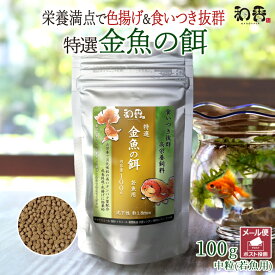 和香 金魚の餌 特選 金魚 餌 中粒 若魚用 100g 沈降性 江戸錦 らんちゅう 熱帯魚 プレコ コリドラス 鯉 ビーシュリンプ エビ メダカ 愛魚に高品質の餌で 食欲改善 色揚げ 繁殖 体力増強 産卵 えさ エサ PSB ゾウリムシ クロレラ ミジンコ