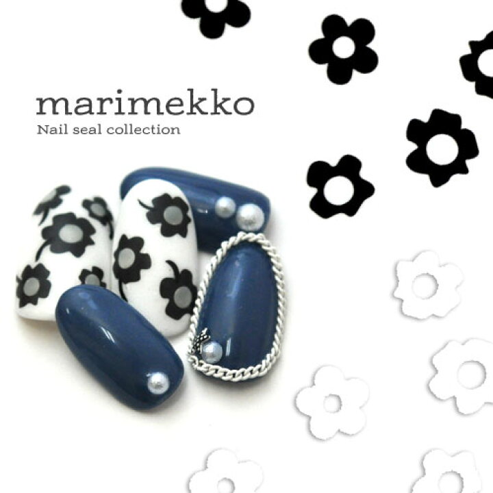 楽天市場 ネイル工房 全品半額sale マリメッコ風ネイルシール フラワー モノトーン 手描き お花 強力粘着 ネイルシール ネイル シール ネイル用品 デコ ネイルアート ジェルネイルシール セルフネイル ジェルネイル ネイルパーツ ブラック ホワイト ネイル工房