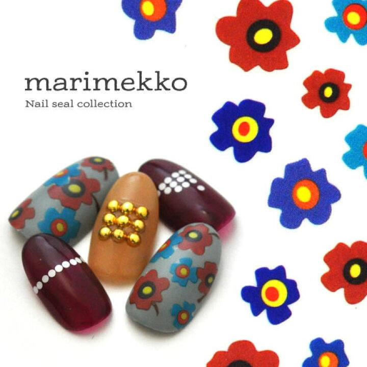 楽天市場 ネイル工房 全品半額sale マリメッコ風ネイルシール フラワー カラフル 手描き お花 強力粘着 ネイルシール ネイル シール ネイル用品 デコ ネイルアート ジェルネイルシール セルフネイル ジェルネイル ネイルパーツ ブルー レッド ネイル工房 ネイル工房