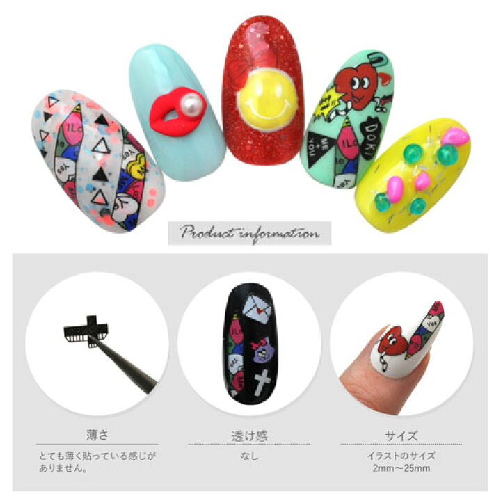 楽天市場 全品半額coupon配布中 ネイルシール F421 ポップ イラスト 文字 アメリカン ハート 猫 えんぴつ 十字架 クロス ジェルネイル ネイルシール ネイル ネイル用品 ジェル シール デコ用品 貼るだけ ジェルネイルシール ネイルアート ジェルネイルアート