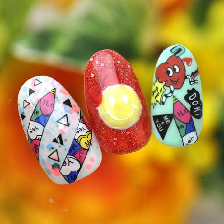 楽天市場 ネイル工房 全品半額sale ネイルシール F421 ポップ イラスト 文字 アメリカン ハート 猫 えんぴつ 十字架 クロス ジェルネイル ネイルシール ネイル ネイル用品 ジェル シール デコ用品 貼るだけ ジェルネイルシール ネイルアート ジェルネイル