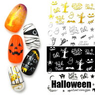 【全品半額coupon事前配布中】ハロウィン ネイルシール 極薄 かぼちゃ ゴースト 仮装 ネイルアート 秋 パ…