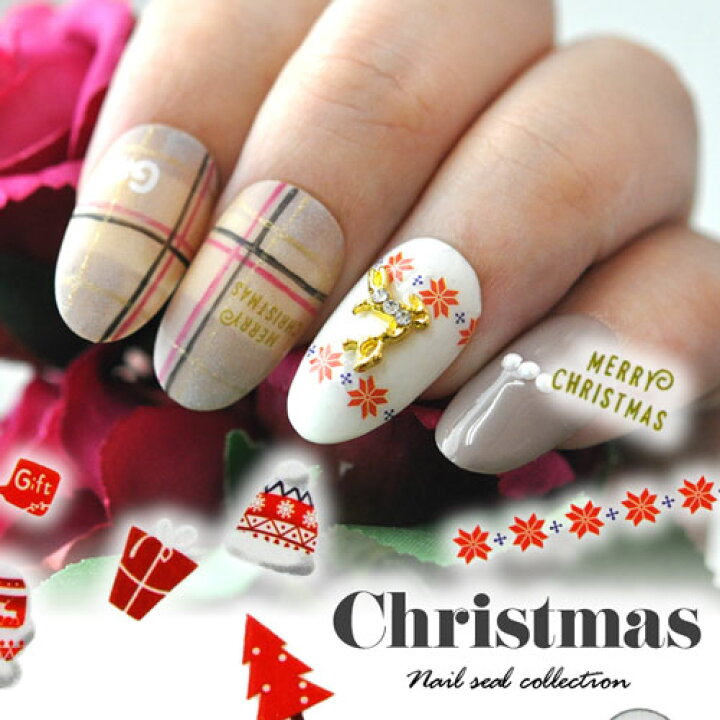楽天市場 ネイルシール クリスマス サンタ クリスマスツリー 手袋 文字 帽子 冬 ウィンター ネイルアート ジェルネイル ネイル パーツ ネイル用品 ネイルパーツ シール ジェル クリスマスネイルシール ジェルネイルシール 貼るだけ ネイルアートシール アート セルフ