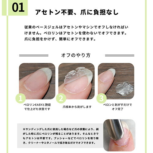 【全品半額coupon事前配布中】ピールオフ ベースジェル “ペロリン” ベースに塗ってジェルネイルをするだけで剥がせる! オフ | ジェルネイル ベース はがせる クリアジェル ネイル ベースジェル ジェル クリア ネイルジェル ぺろりん 剥がし 推し活 ネイル工房 - メイン画像 5