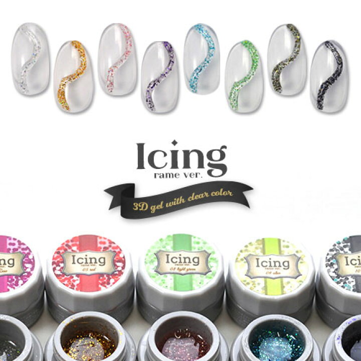 楽天市場 アイシングジェル クリア ラメ入り ぷっくり 3dアート カラージェル カラー ポリッシュ ネイルジェル アートジェル ジェルネイル用品 爪 カラージェルネイル ジェルネイルアート ネイル工房 にわちゃん ネイル工房