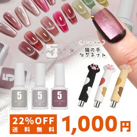 【5micron祭り】【おひとり様1セット限定】【送料無料1000円】【5micron1色×猫の手マグ1本のセット】まるでセラミック 超微粒 5ミクロン マグネットネイル 「5micron Magnet」 カラージェル ジェルネイル ジェルネイル ネイル工房