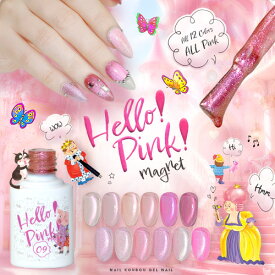 【全品半額coupon事前配布中】ピンク 好きさんのために作った 『Hello！PINK！magnet』 “PINKの全部”を集めた マグネット マグネットネイル カラージェル ジェルネイル マグネット クリアカラー ジェルネイル用品 爪 ネイル工房 にわちゃん