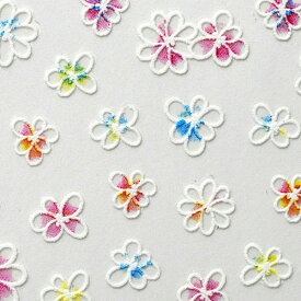 【全品半額coupon事前配布中】ネイルシール フラワー マーガレット 手描き風 カラフル 春 ネイルアート| 3dネイル ジェルネイル ネイル パーツ ネイル用品 ネイルパーツ シール ジェル ジェルネイルシール 貼るだけ ネイルアートシール ネイル工房