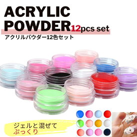 アクリルパウダー12色セット ネイルアクリルパウダー ぷっくりパウダー ぷっくり 3Dパウダー ネイルパウダー カラージェル ジェルネイル セルフネイル ネイル アクリル ネイルアート パウダー スカルプ スカルプネイル アクリルリキッド 長さだし スカルプチュア
