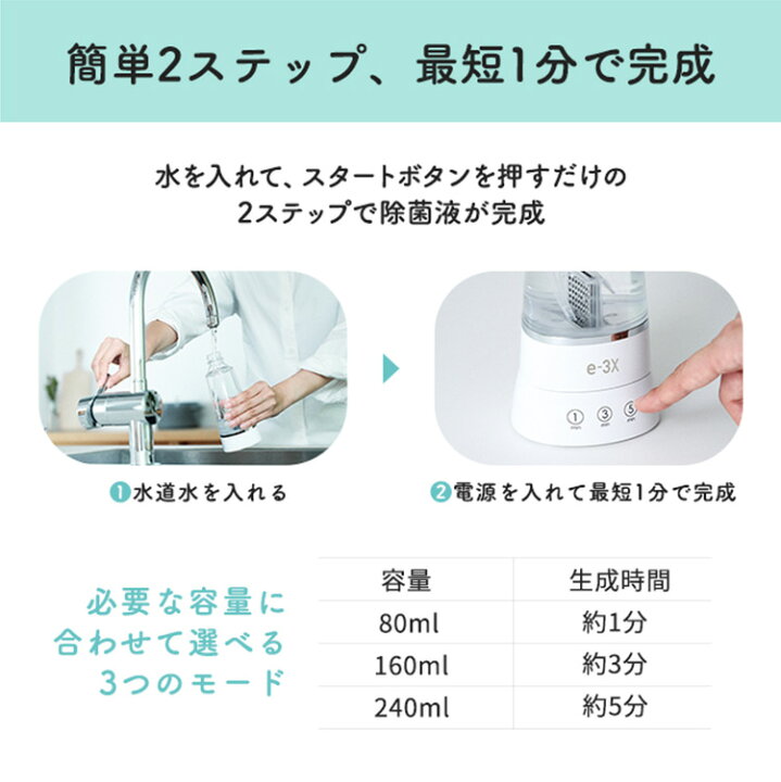 楽天市場】高機能除菌スプレー e-3X イースリーエックス FE-AA00A 