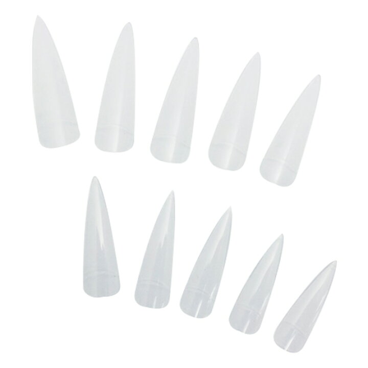 楽天市場 メール便可 ロング ネイルチップ クリア 500枚セット Nail For All ネイルフォーオール