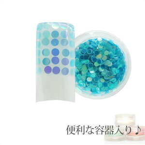 【メール便可】容器入り 丸ホログラム ハワイアンブルー 2ミリ 0.5g