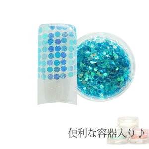 【メール便可】容器入り 丸ホログラム ハワイアンブルー 1.5ミリ 0.5g