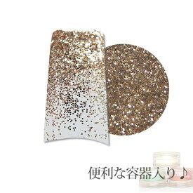 【メール便可】容器入り ジェルネイル グリッター シャンパン 0.2mm 1g
