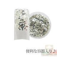 容器入り 丸ホログラムムーンシルバー 1ミリ 0.5g (メール便でも可)