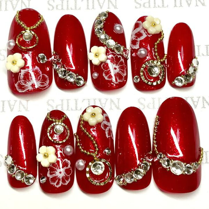 楽天市場】フラワーネイルお花 ぷっくり ネックレスデザイン ビジュー