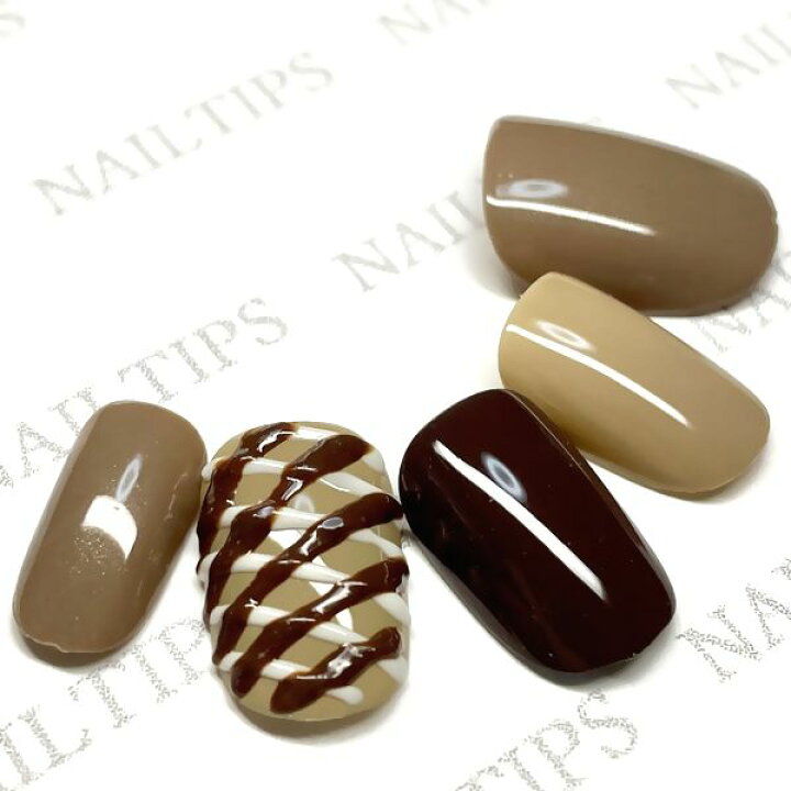 楽天市場】☆ショコラチェックネイル☆とろりチョコレート ブラウン系 