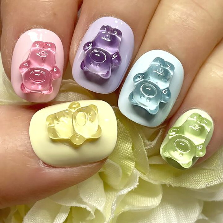 楽天市場】☆くまちゃんネイル☆パステル カラフル ペールカラー 