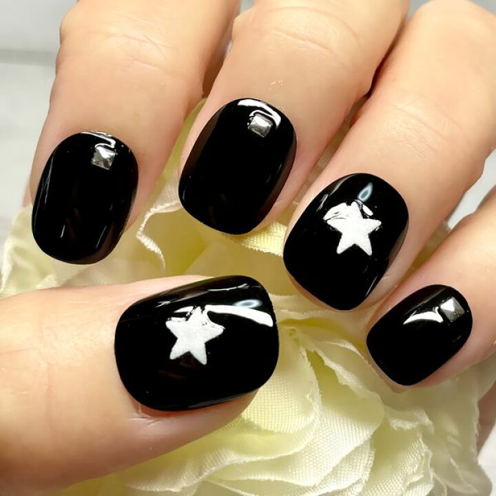 楽天市場】☆スターネイル/ブラック☆モノトーン 白黒 星 ワンスター  