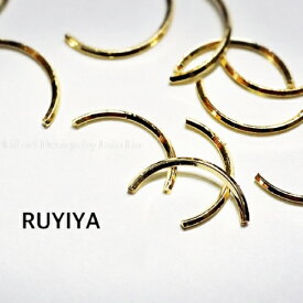 （ネコポス○）RUYIYA（ルイーヤ）：メタルパーツ773 ルートカーブ／ゴールド 7mm（GROSS 約1.5g）