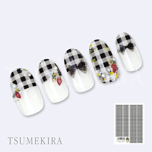 (メール便○)TSUMEKIRA(ツメキラ):ネイルシール ギンガムチェック 黒/NN-GGC-002