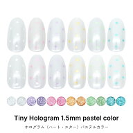 ネイルアート 極小パステルホログラム パウチ入り 約1.5mm 全12種 ジェルネイル