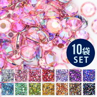 ラインストーン オーロラカラー まとめ買いでお得10袋セット 定番の高級アクリル ストーン レジン ジェル…