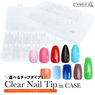 SS最終日★15%オフCOUPON★最大P9倍★ネイル 【 大容量 クリアネイルチップ ／ 番号付き ケース入り 】12…