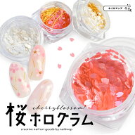 火曜限定★5点以上で10%OFF★ネイルアート 【 桜ホログラム 全2種×2色 】 ケース入り ホログラム サクラ…
