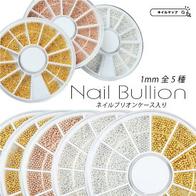ネイルパーツ 【 ブリオン 1mm セット 全5種 】ケース入り ケース ゴールド シルバー ピンクゴールド カラーブリオン ボール ジェルネイル ネイル ネイルアート ネイル材料 ハンドメイド アクセサリー レジン ネイルチップ製作 ネイルチップ販売 セルフネイル ネイルマップ